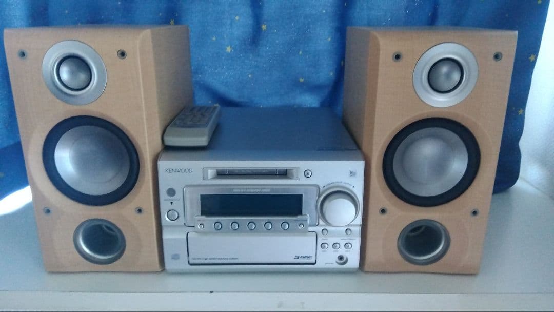 KENWOOD 3CD MD ミニコンポ スピーカー、リモコン付き