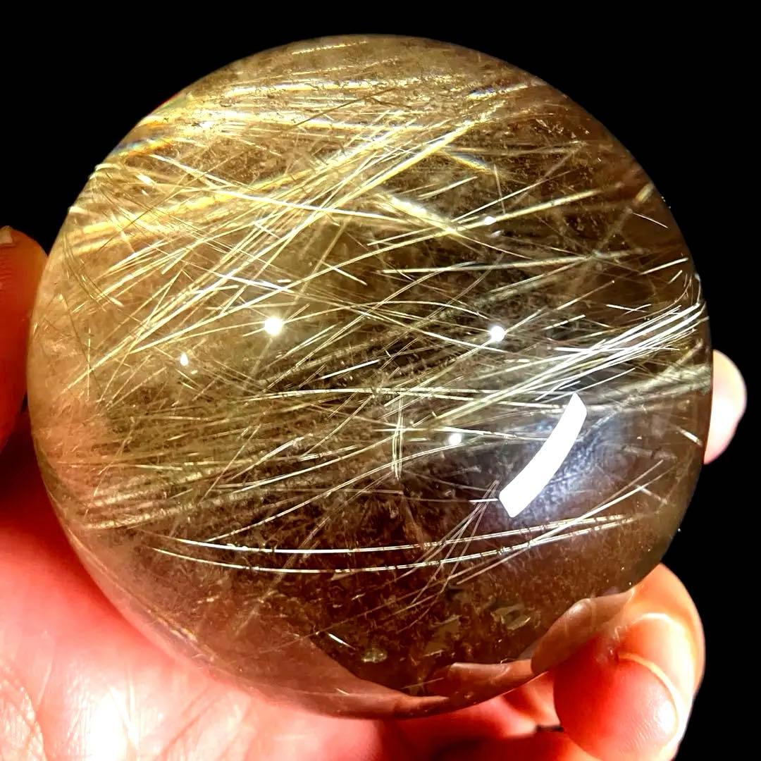 超大玉　62mm ゴールドルチルクォーツ　金針水晶　パワーストーン