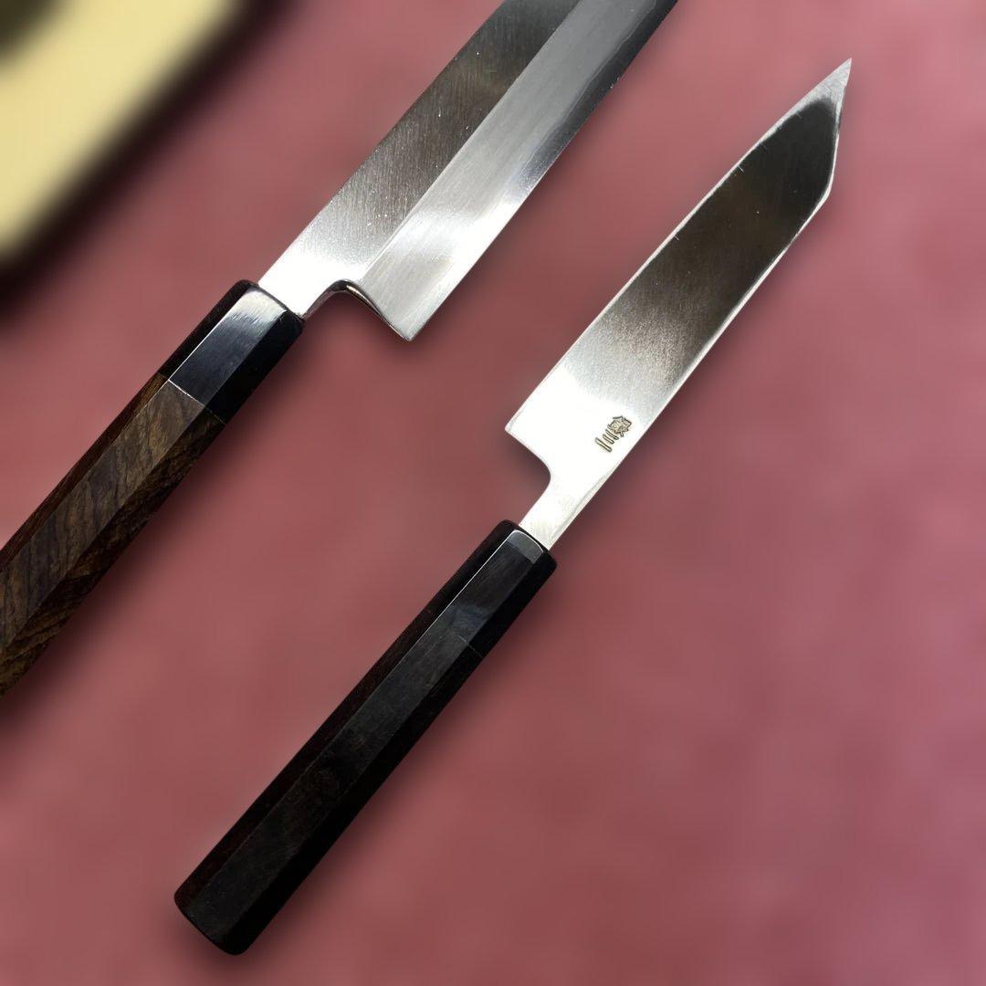 銀三　特製万能型ペティ包丁150㎜5寸とケンムキ包丁180㎜6寸のセット