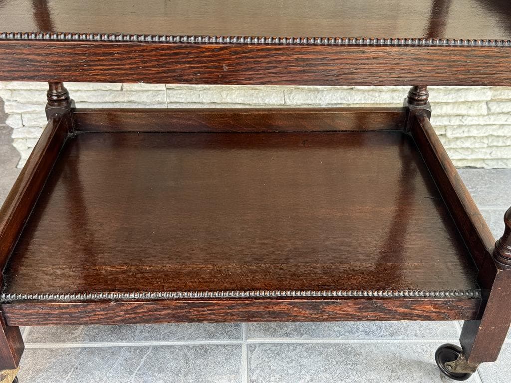 売約済み　英国　アンティーク トローリー メンテナンス済み　オーク材 ワゴン