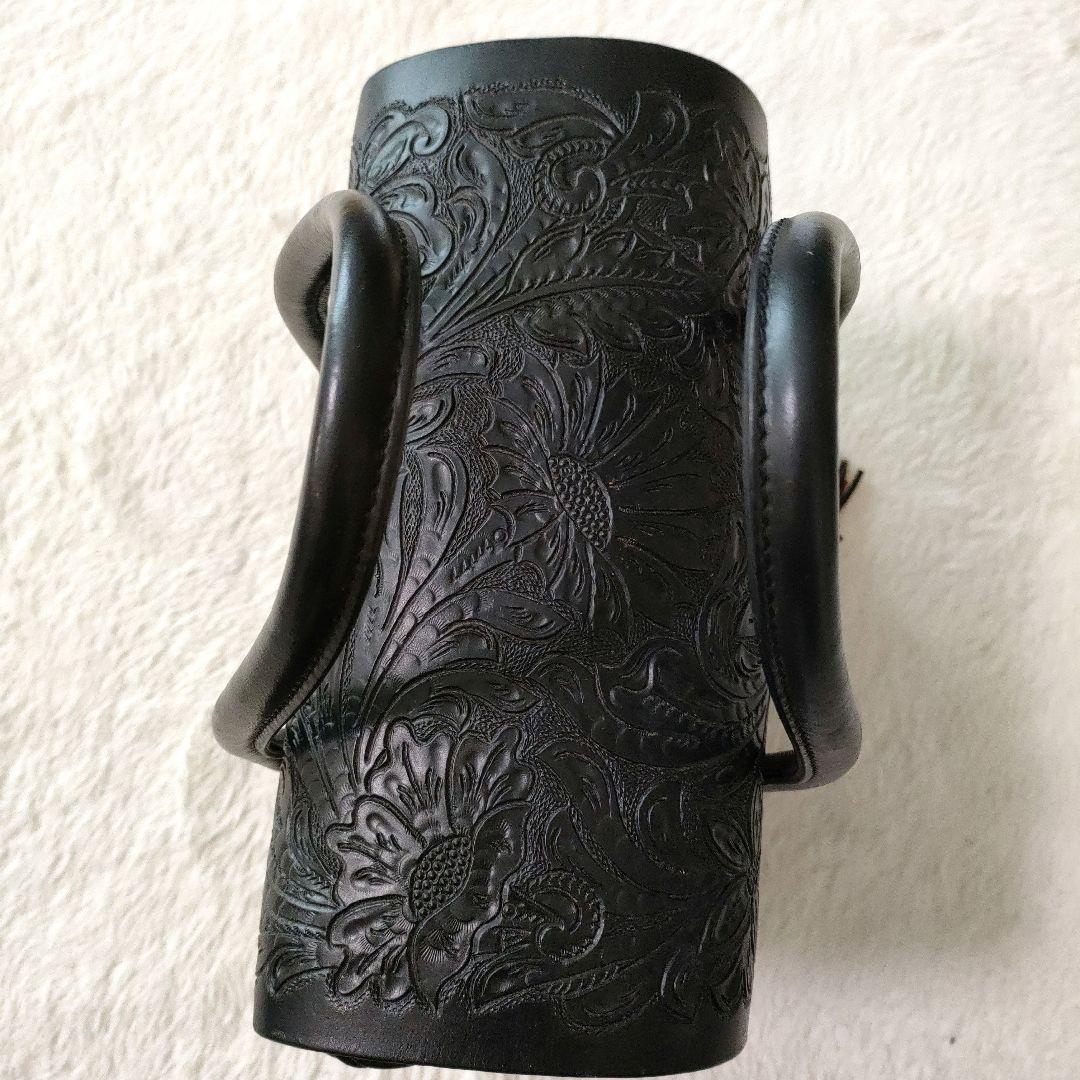 GRACE CONTINENTAL カービングトライブス　カゴバッグ 黒