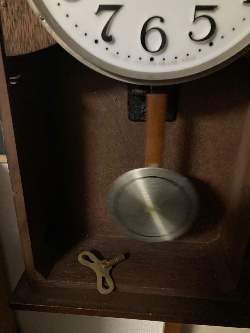 アンティーク栄計舎30DAY 柱時計 稼働中 宮型本打ち式時計