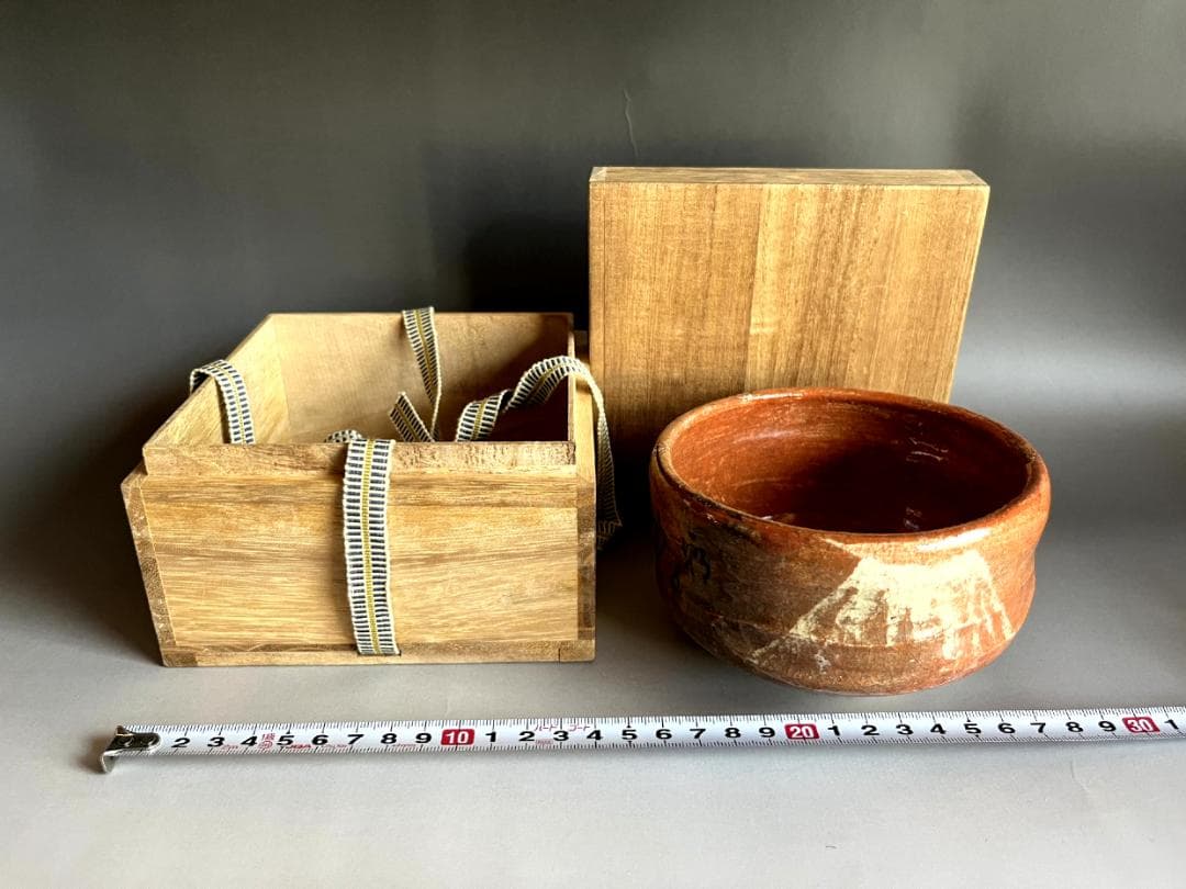 茶碗■古赤楽 富士山図 抹茶碗 レア お茶道具 古美術 時代物 骨董品■