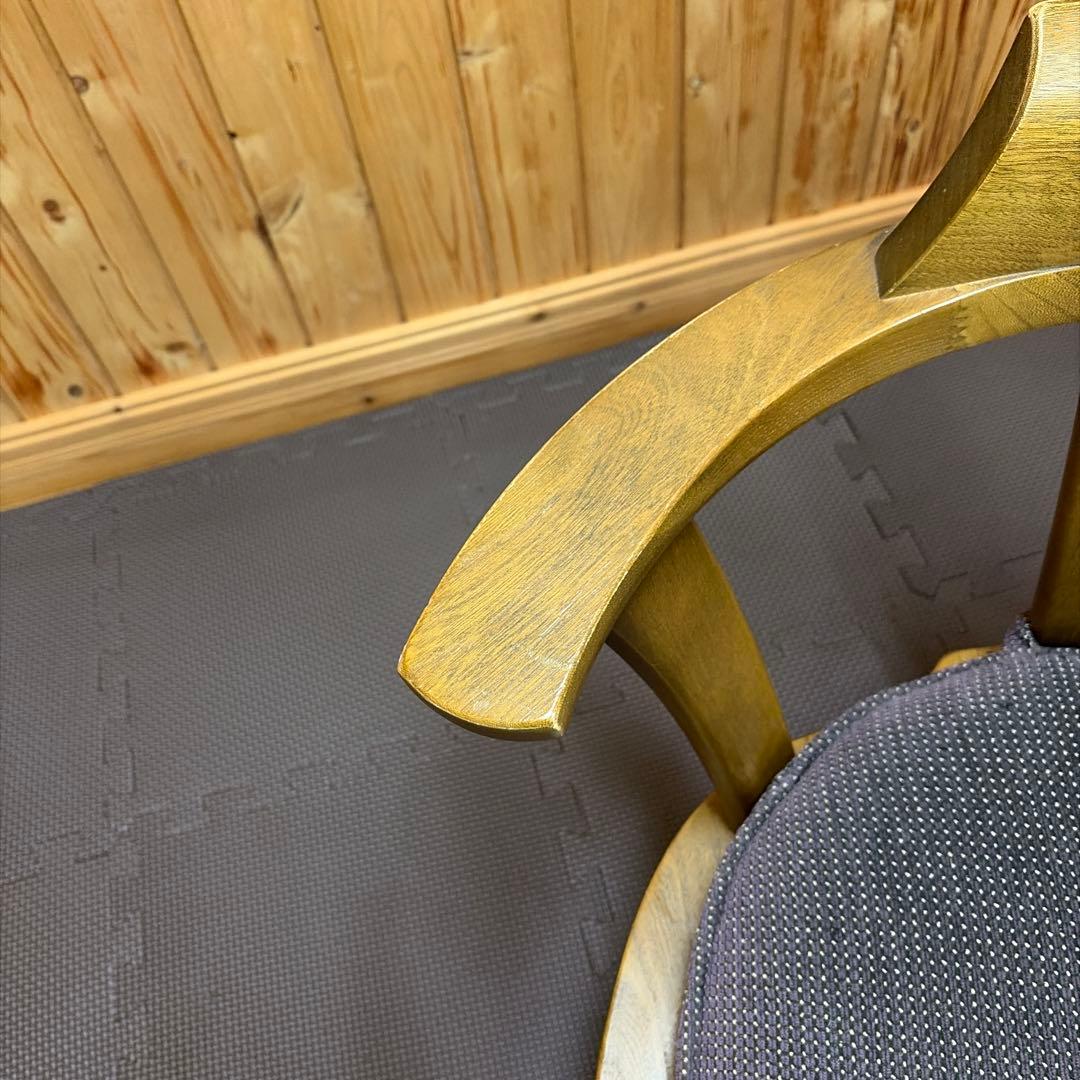 希少 karimoku カリモク 回転 座椅子 肘掛け 座面クッション