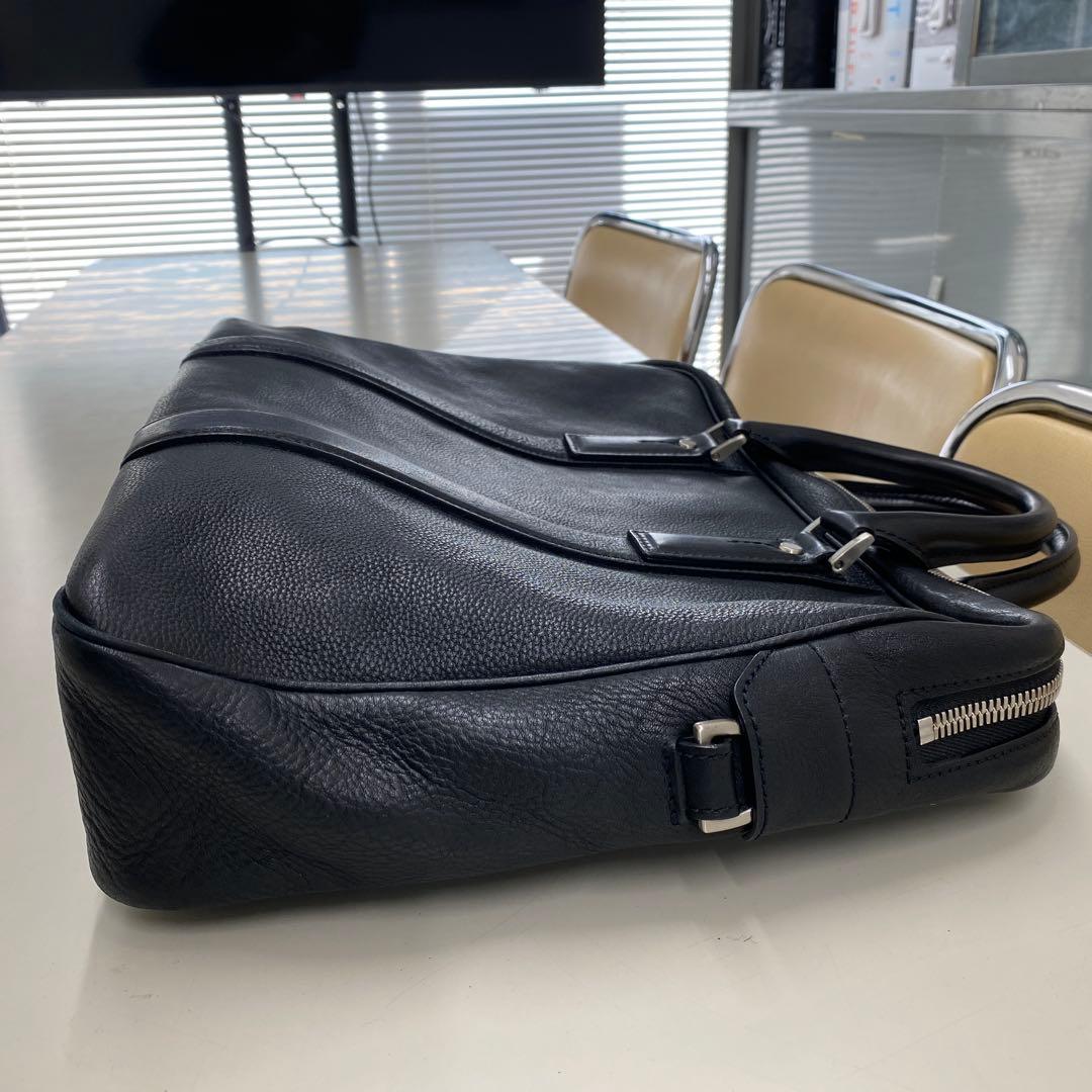 定12万土屋鞄ブレントレザー革ブリーフビジネスバッグ黒ブラック美品Berluti