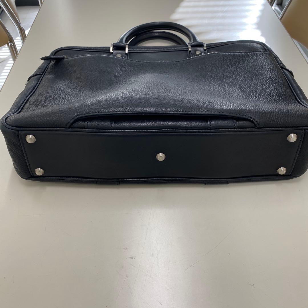 定12万土屋鞄ブレントレザー革ブリーフビジネスバッグ黒ブラック美品Berluti
