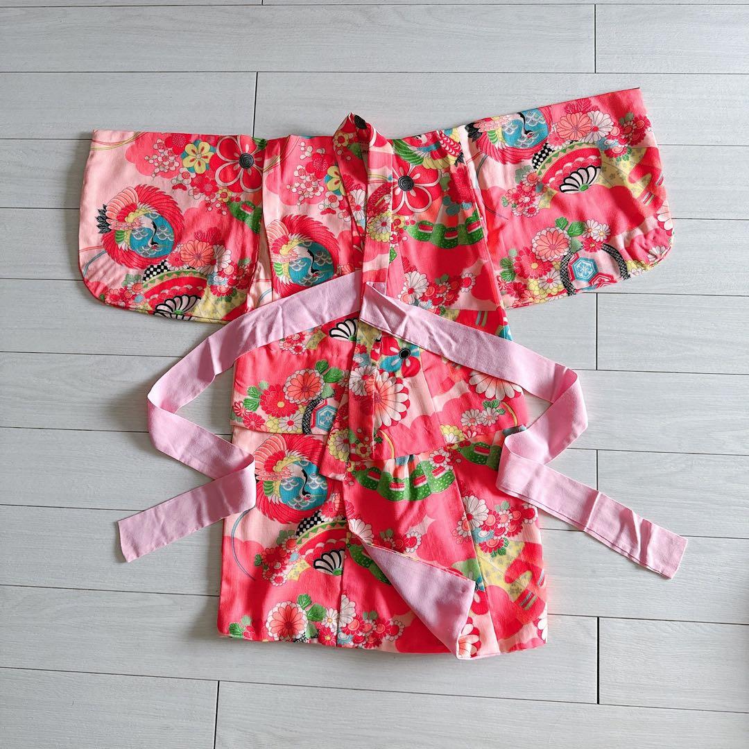 七五三　手縫い　レトロ　アンティーク　3歳用　着物　女児　女の子