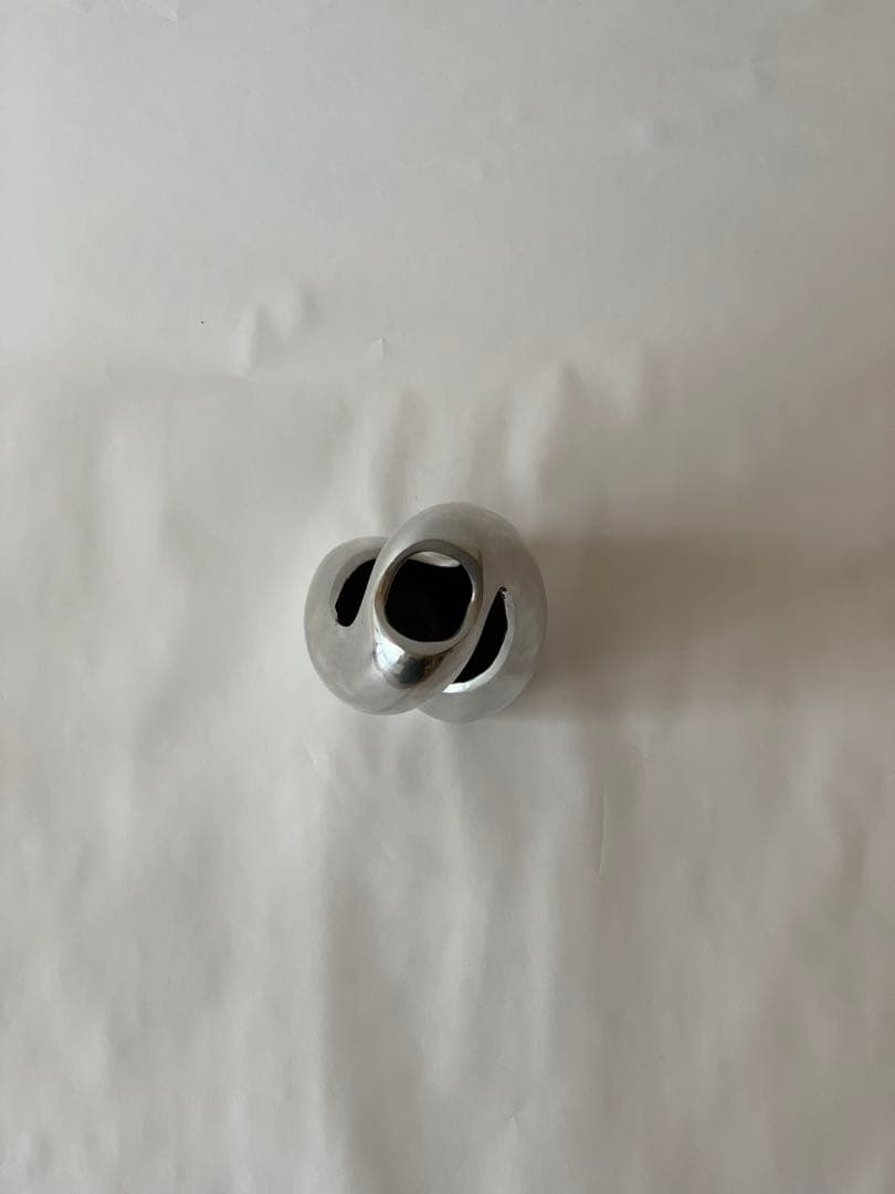 シルバー　ねじれデザイン　ヴィンテージ　フラワーベース