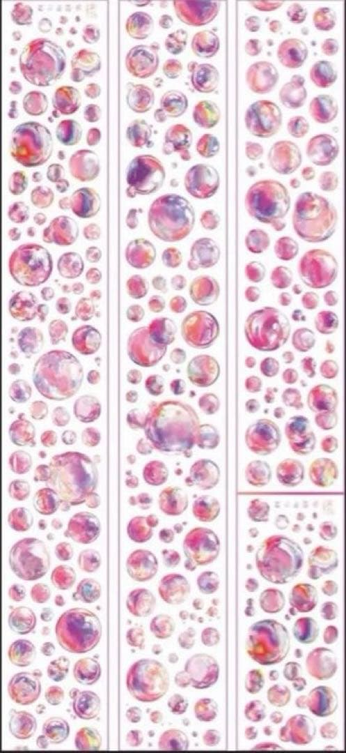 贝壳光 6cm×5m 缤纷气泡粉 ダイカット加工 海外マステ　泡
