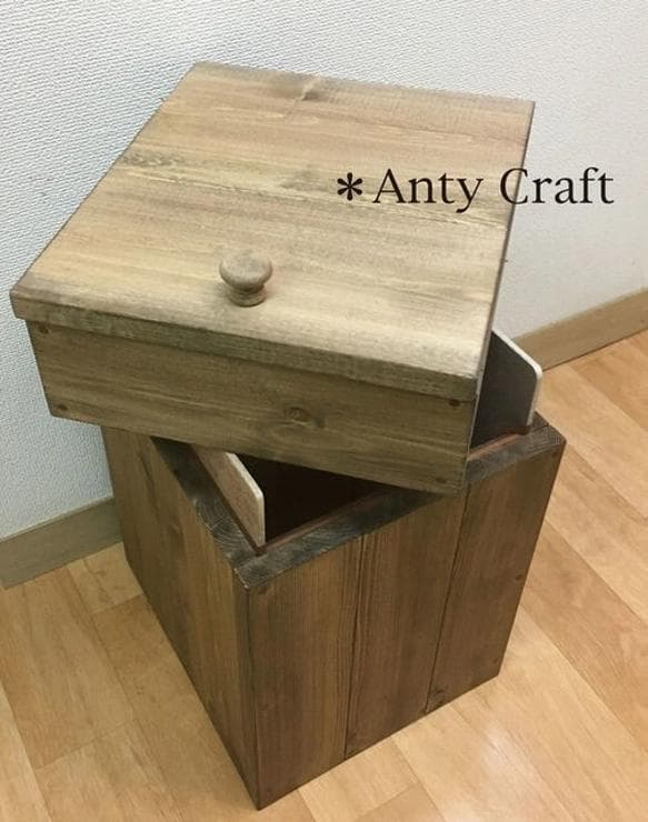 【NEW】【引取可能】30L対応ゴミ箱 ハンドメイドアンティーク風ダストボックス