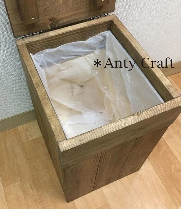 【NEW】【引取可能】30L対応ゴミ箱 ハンドメイドアンティーク風ダストボックス