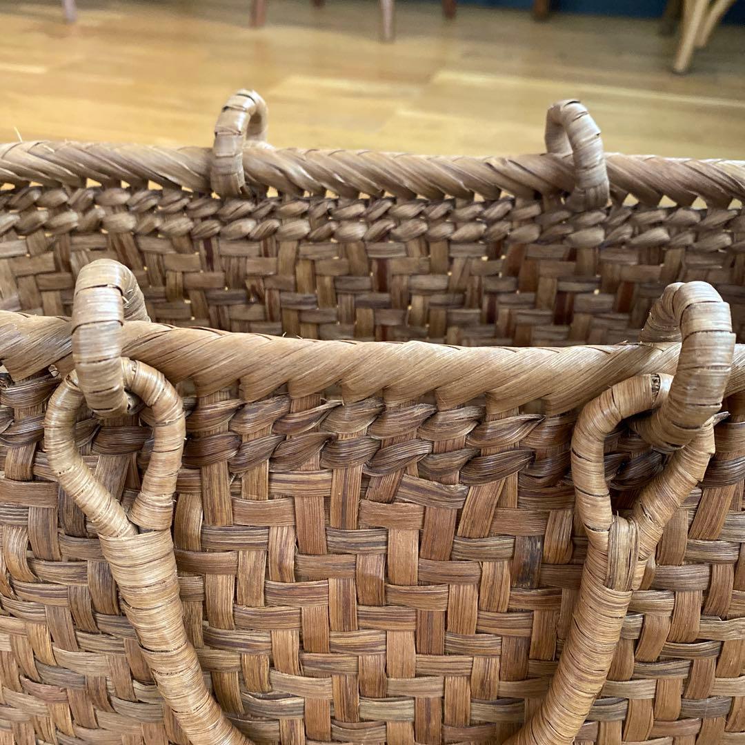 長野産　職人手編み綱代あみ　山ぶどうバック　らリングた取手