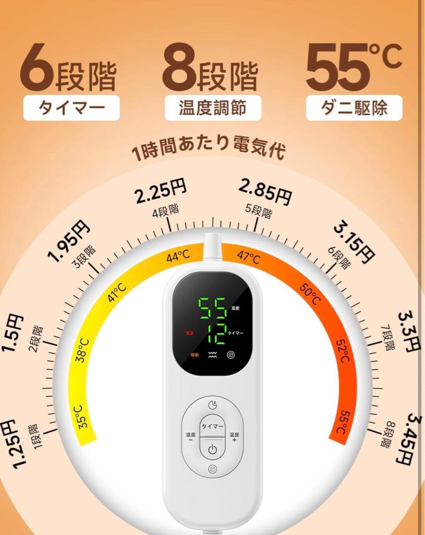 電気毛布 掛け 敷き 8段階温度調整 電気ブランケット 厚手生地 ふわふわ