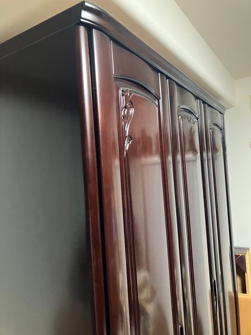 府中家具　最高級洋ダンス　3枚扉　紫檀　桐　婚礼家具