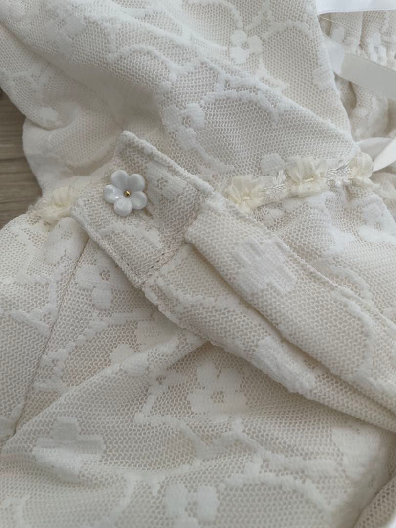 BABY 未使用 レースフリルジャンパースカート カチューシャ