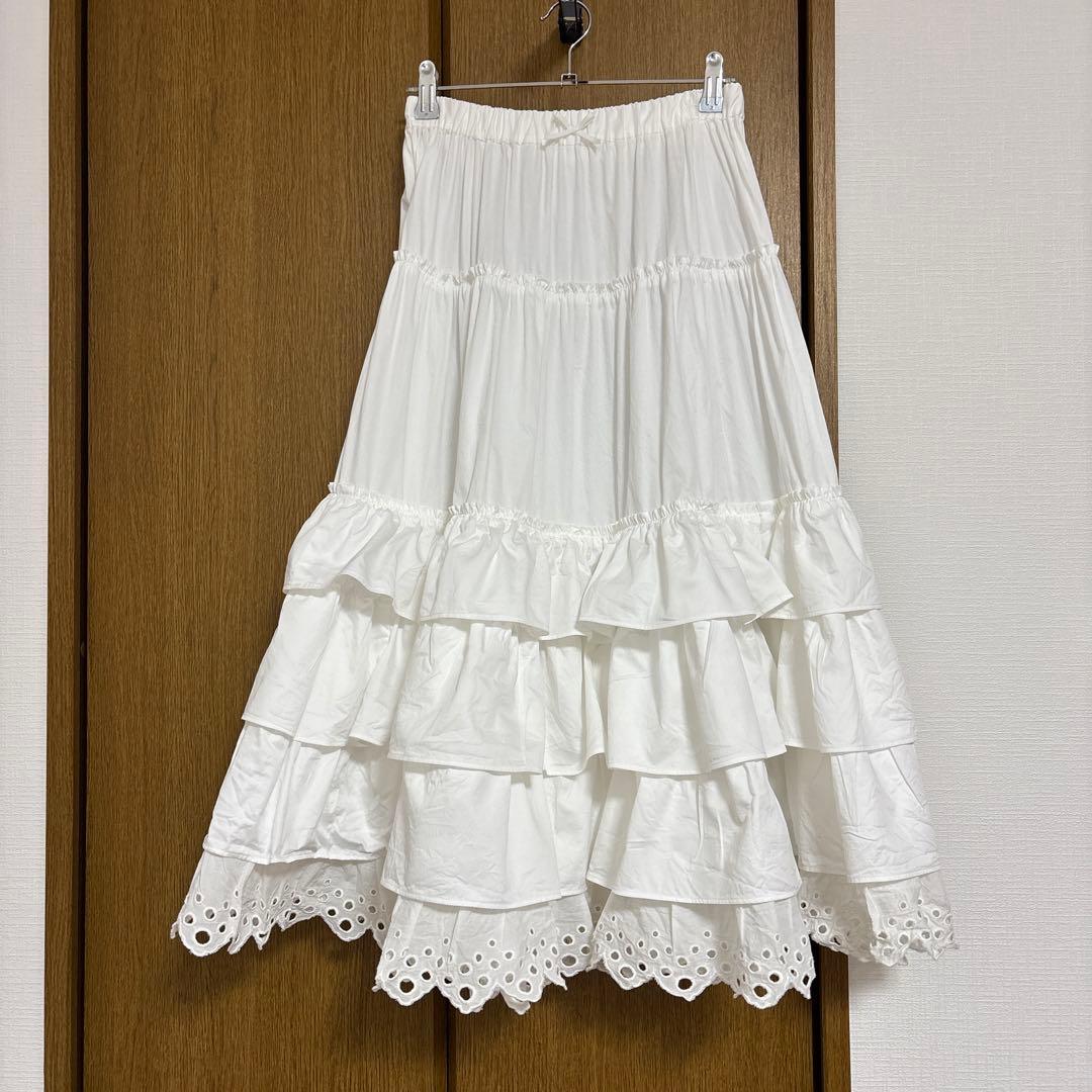 コットンフリルペチコート　オフホワイト　スモールサイズ　ヴィクトリアンメイデン
