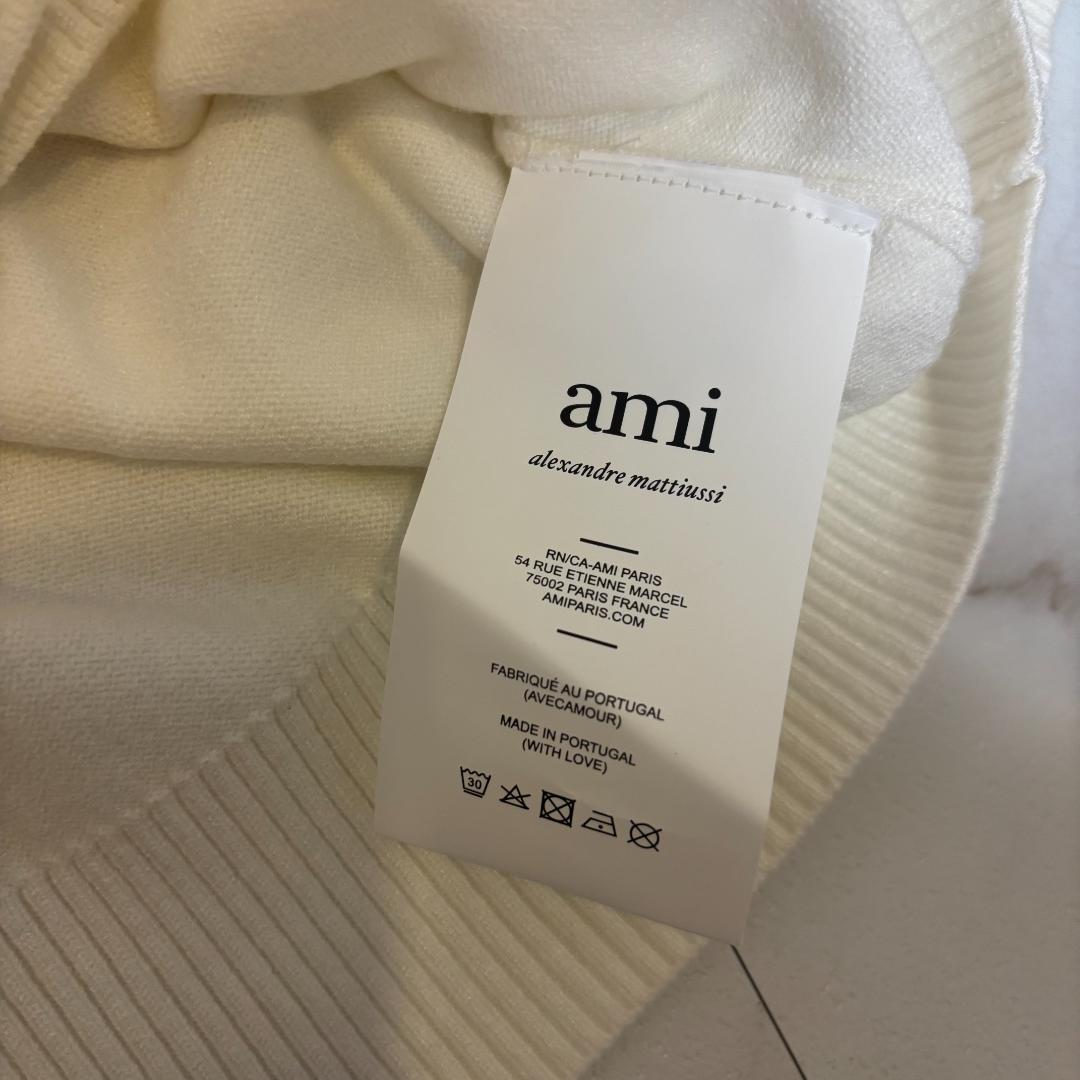 Ami Paris アミパリス ハートロゴ カーディガン 白 M