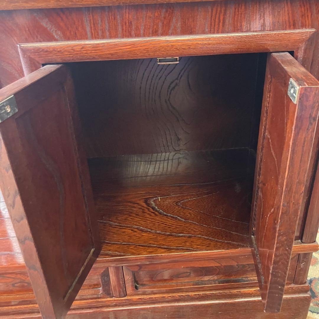 唐木家具 茶箪笥 飾り棚 中国骨董 唐草彫り サイドボード ビンテージ