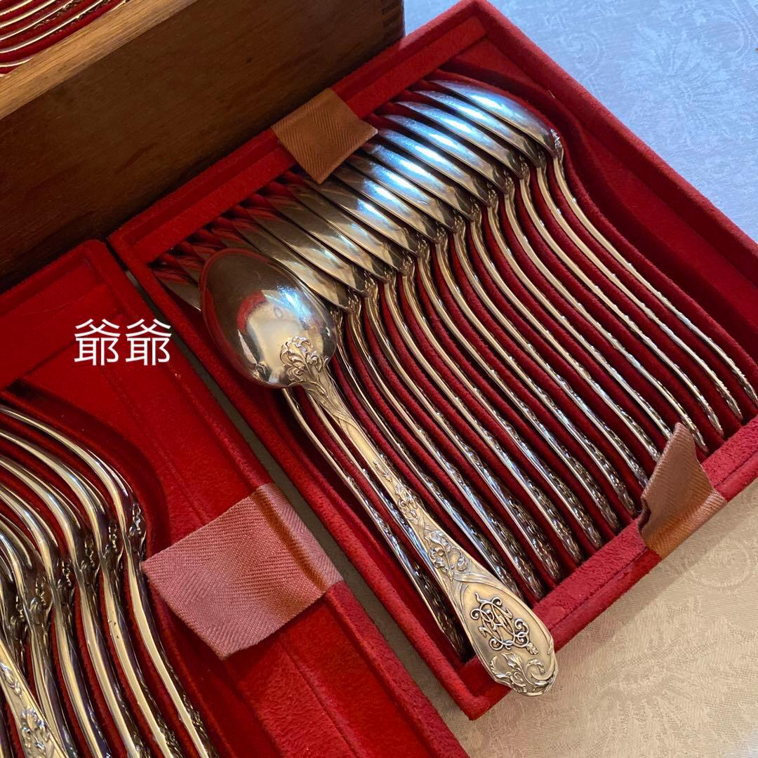 Puiforcat ピュイフォルカ／「アイリス」純銀製 カトラリー ４本セット