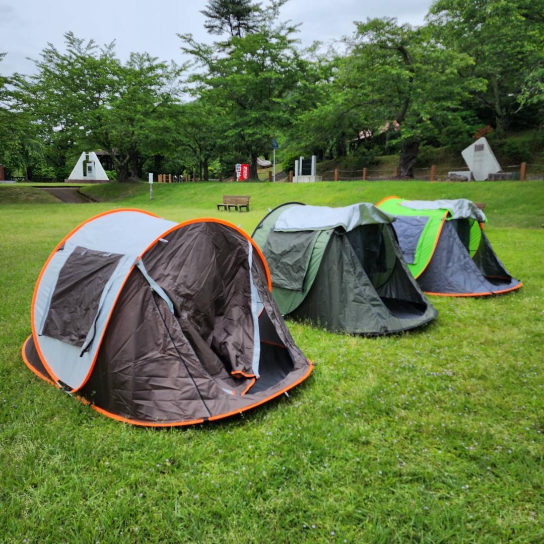 ポップアップテント　アウトドア　キャンプ　1秒開閉　BBQ　オレンジ&グレー