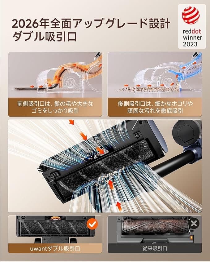 uwant V600掃除機 コードレス 65000Pa 自動ゴミ収集ドック