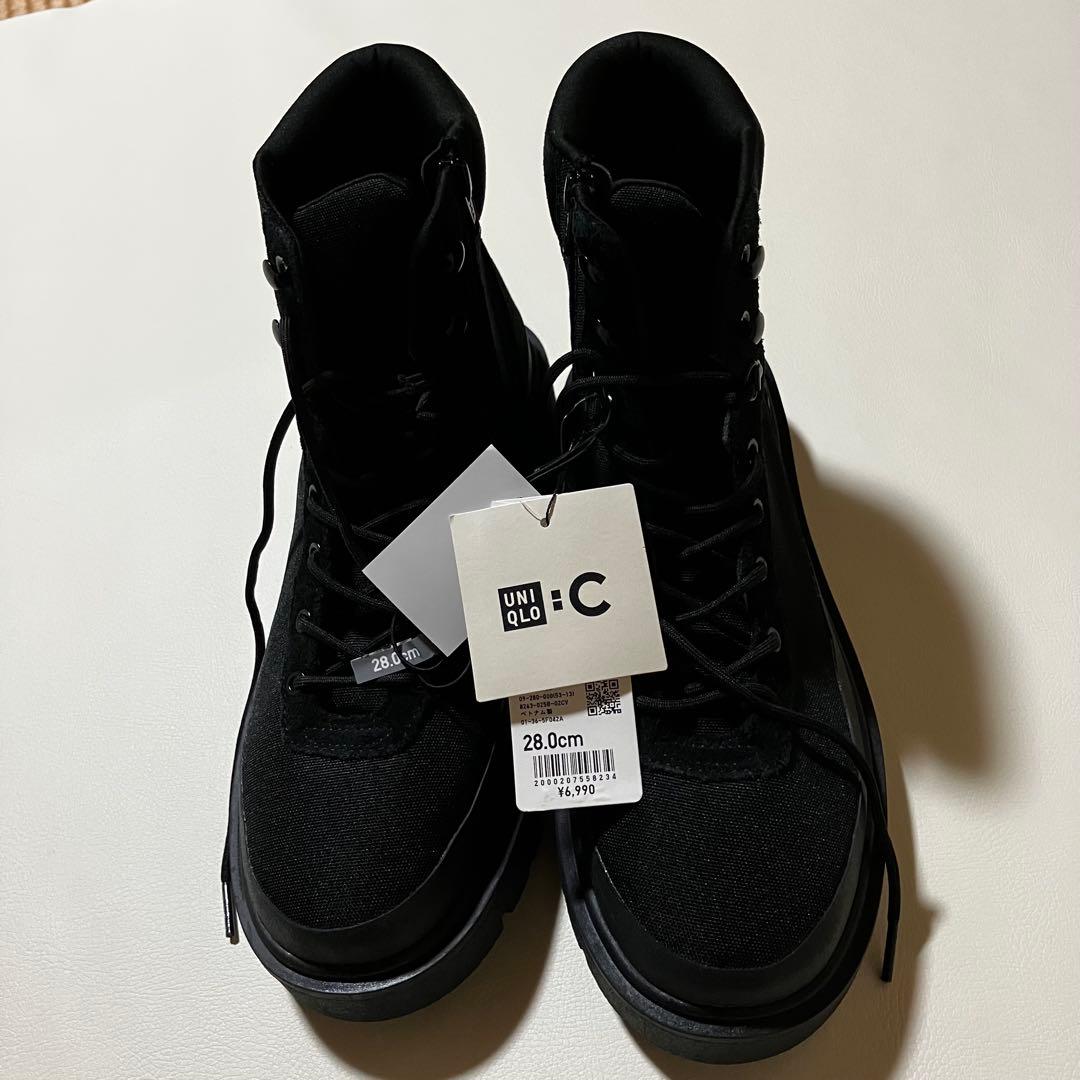 【新品タグ付き】UNIQLO C レースアップブーツ ブラック 28cm 完売品