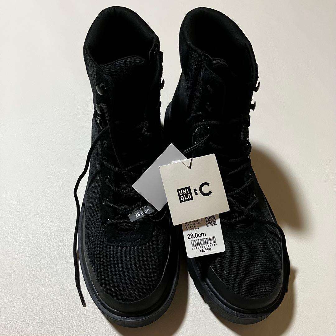 【新品タグ付き】UNIQLO C レースアップブーツ ブラック 28cm 完売品