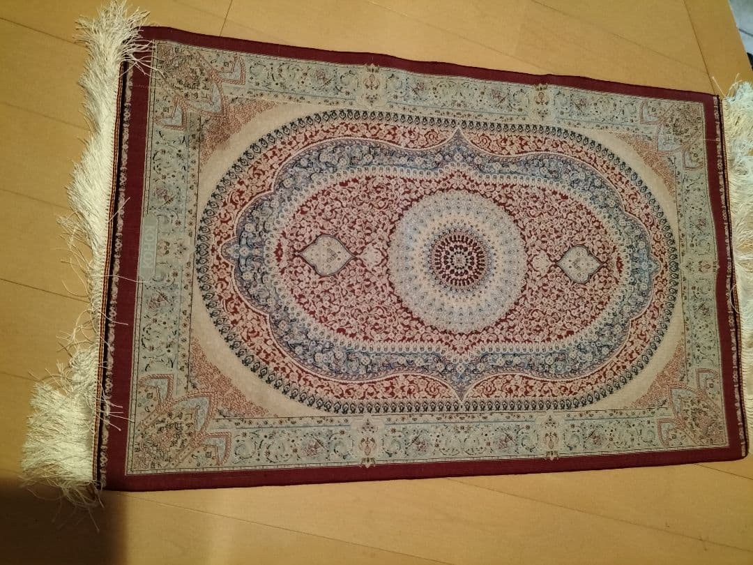 最後1品のみ展示品ペルシャ絨毯クムシルクカーペット玄関マット