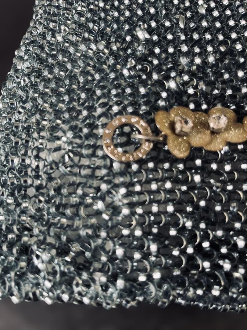 可愛いアクセ付き薄ブルーのアンテプリマ2wayショルダーバッグ