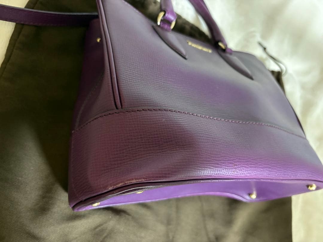 マックスマーラ　2way ショルダーバッグ　本革　保存袋付き　濃いパープル