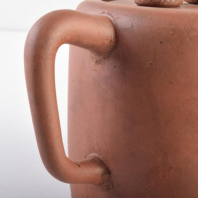 中国　紫砂　朱泥　遊環摘　急須　茶壷　在銘　M　R7641