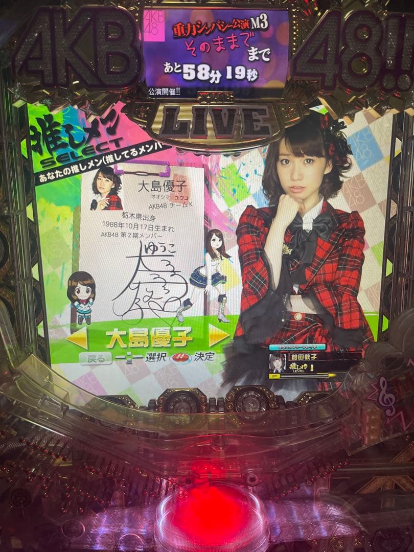 家庭用電源　パチンコ 実機 AKB48 初代 循環仕様　データカウンター付