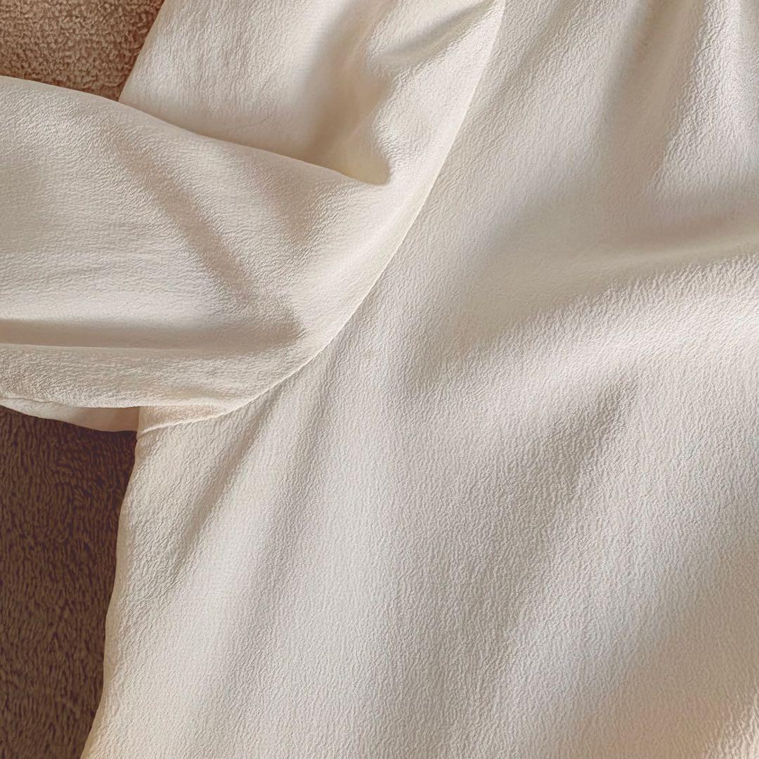 yumiso様プラダ ブラウス ボウタイ リボンタイ シルク100% アイボリー