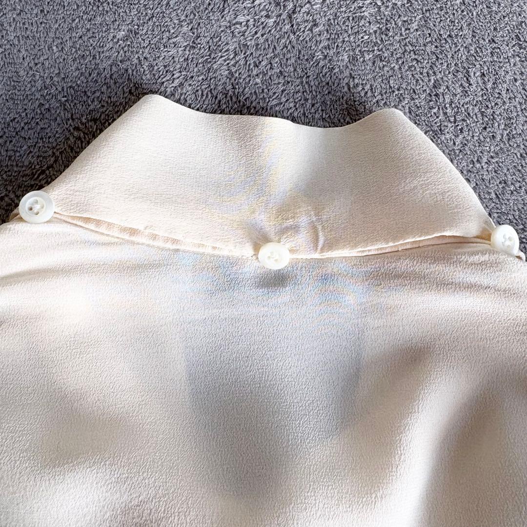 yumiso様プラダ ブラウス ボウタイ リボンタイ シルク100% アイボリー