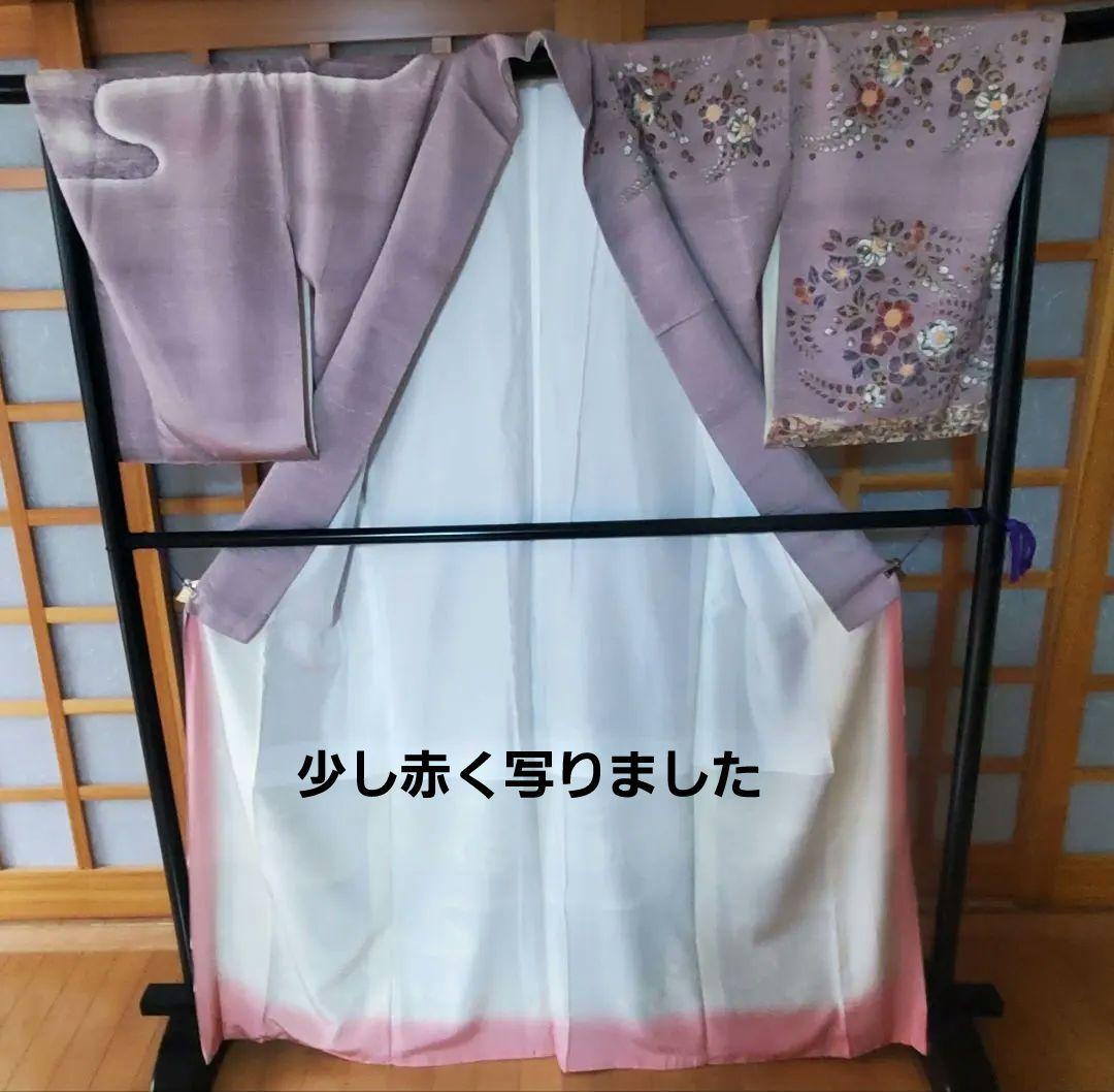 未使用♥️手描き紬訪問着「辻ヶ花」 パールトーン　トールサイズ◾お値打ち価格