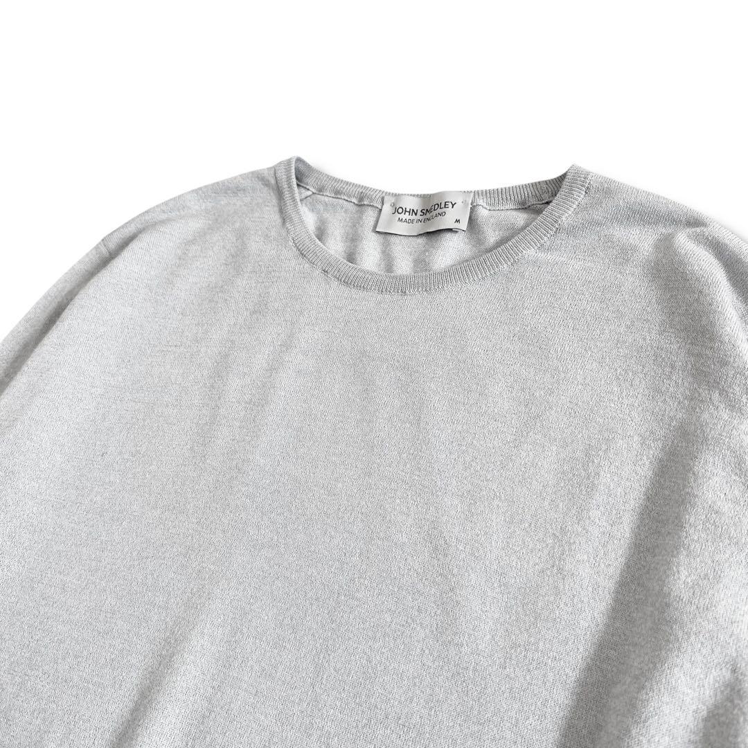 極美品 ジョンスメドレー 30G AIG コットン ウール セーター M