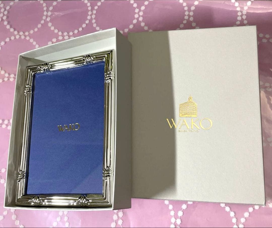 未使用美品　銀座WAKOプラチナ写真立て　スパイラル　箱等有