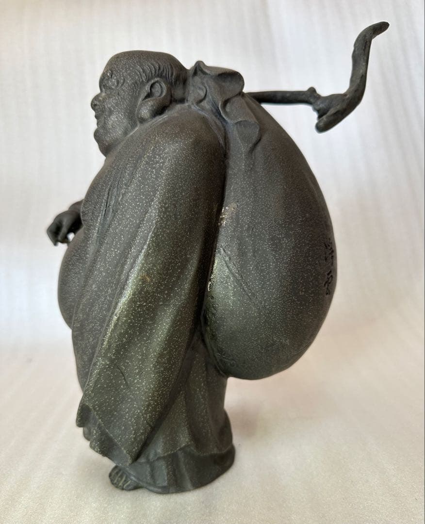 銅製 布袋様 净雲 在銘 七福神 高さ約27.5cm 縁起物 金属工芸