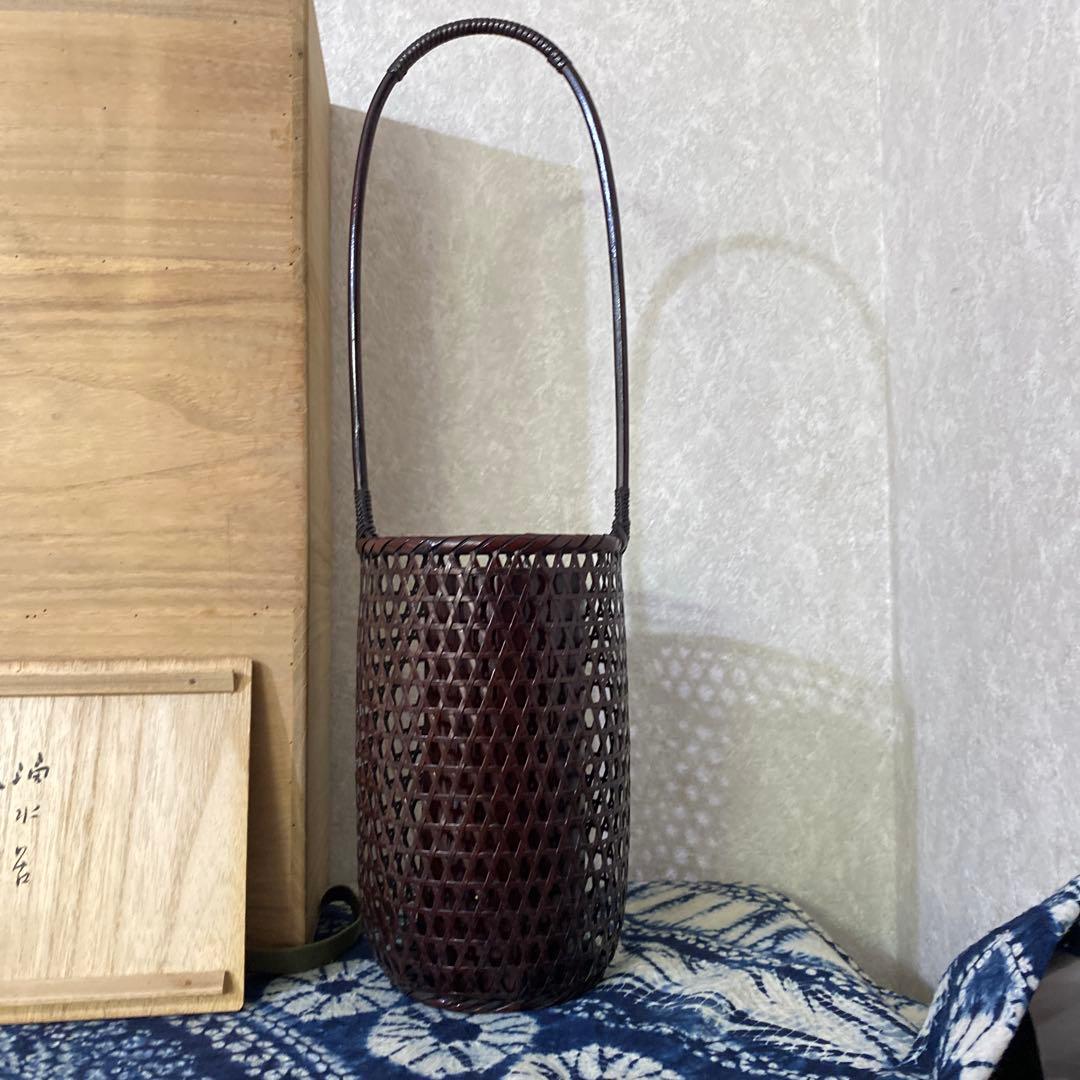 竹雲斎　筒形花籠