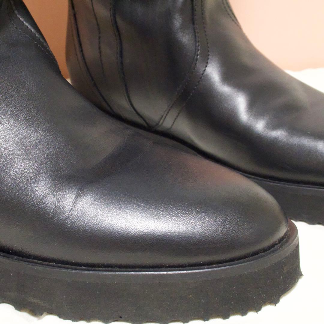 ファビオルスコーニ　ブラックレザー ロングブーツ　37