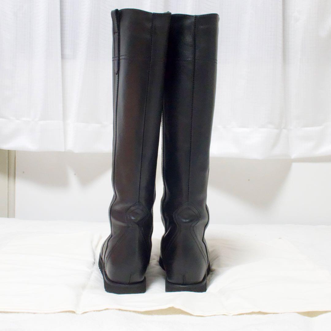 ファビオルスコーニ　ブラックレザー ロングブーツ　37