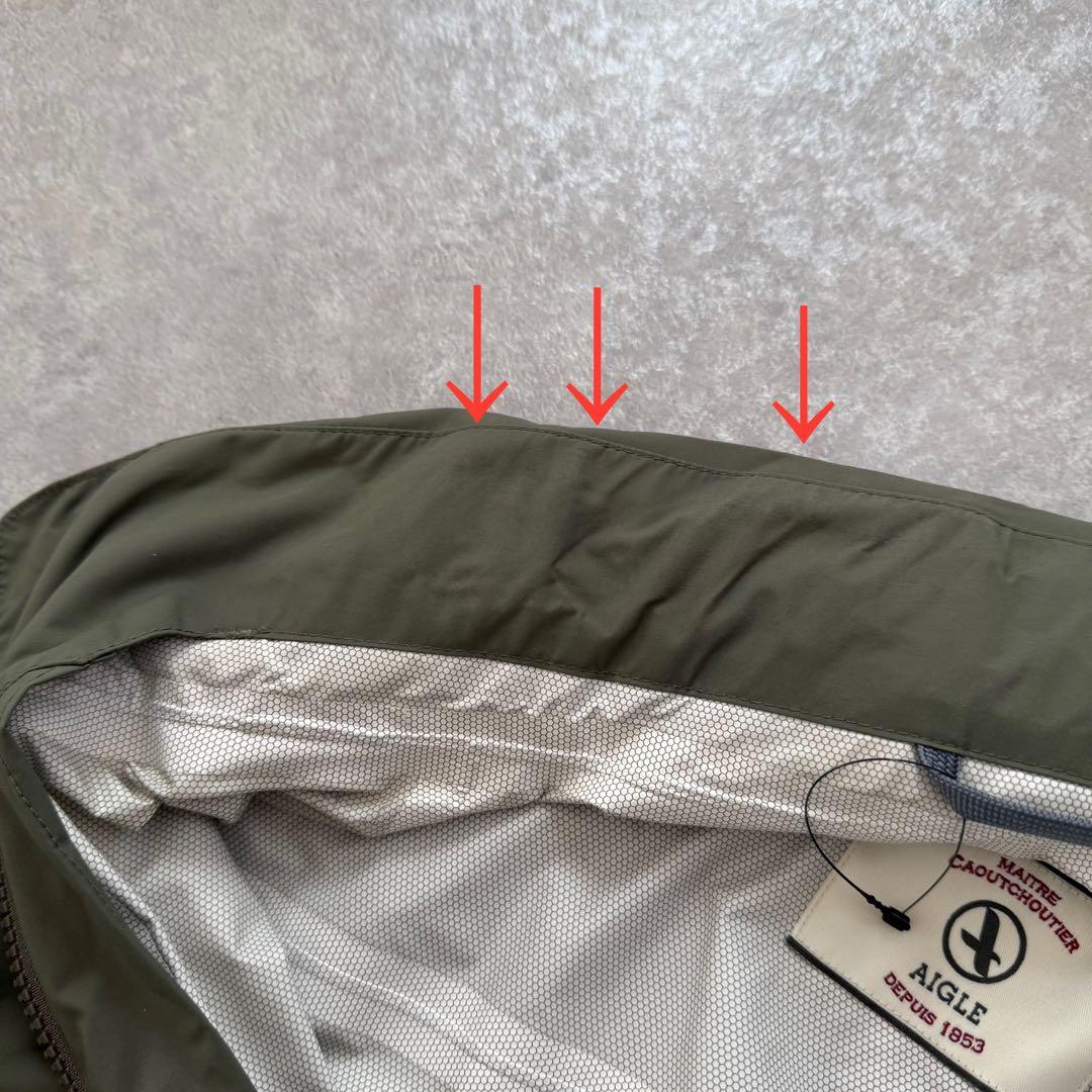 【未使用】AIGLE エーグル MTDライディングコート カーキ ロング フード