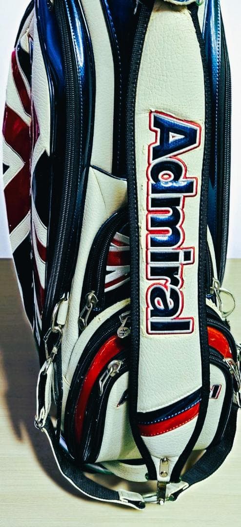 送料無料/美品　Admiral エナメル大型ゴルフバッグ /ヘッドカバー付き