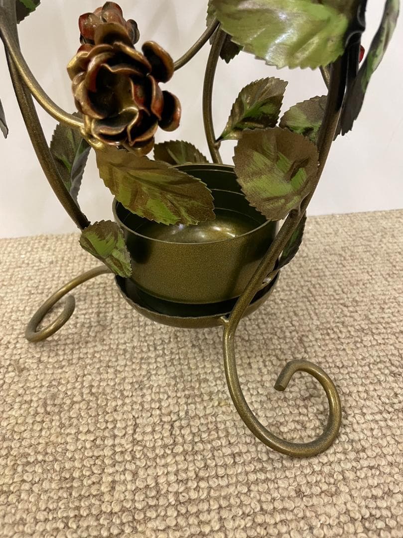 イタリア製 ローズ 傘立て ハンドペイント アンブレラスタンド 輸入 玄関 鉄