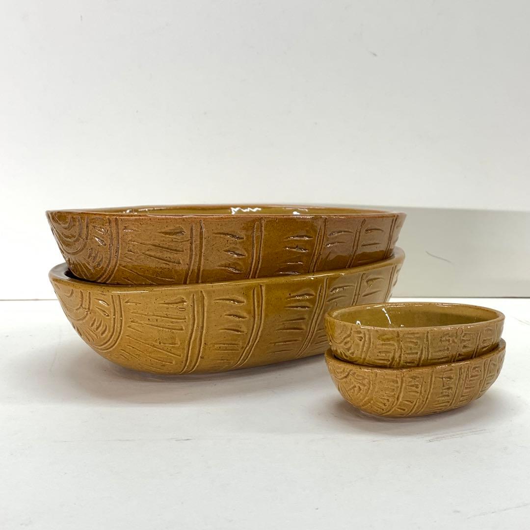 布志名焼 大 小 俵 深鉢 4点 民藝 レトロ