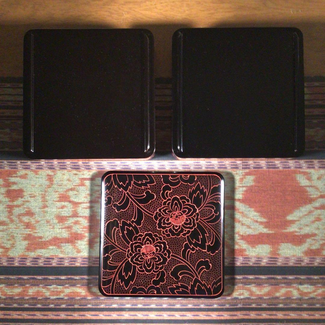 越前塗　木曽塗　信州木曽平澤　丸庄漆器店　『木製堅地漆器』　重箱