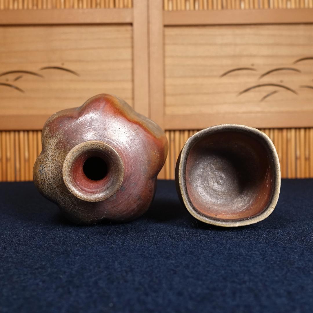 人間国宝 山本陶秀 長男 山本雄一 備前徳利酒呑 共箱
