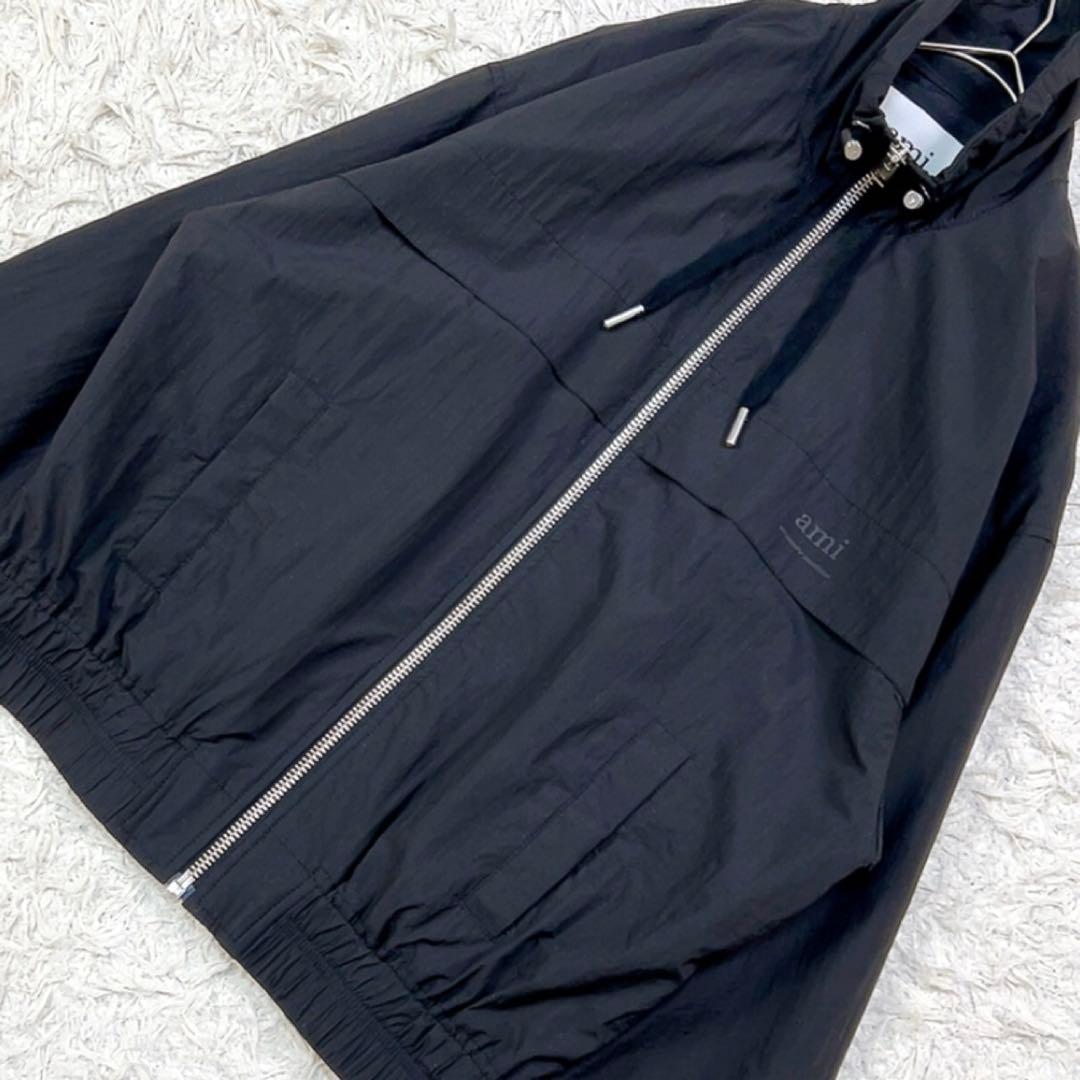 【極美品】ami アミパリス ナイロン ジャケット ブルゾン XS ブラック 黒