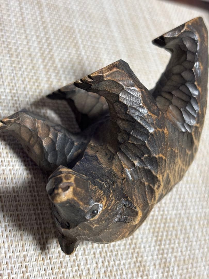 【希少】北海道 白老 アイヌ 木彫り熊 置物　アンティーク