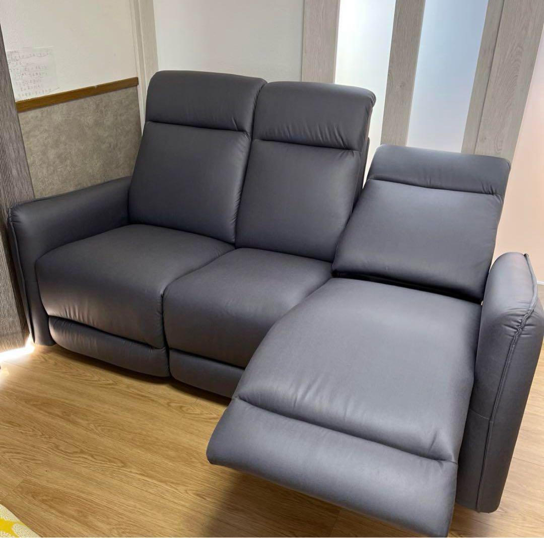 美品✨今だけ限界値下げ‼️ニトリ　三人掛け電動リクライニングソファ　グレー